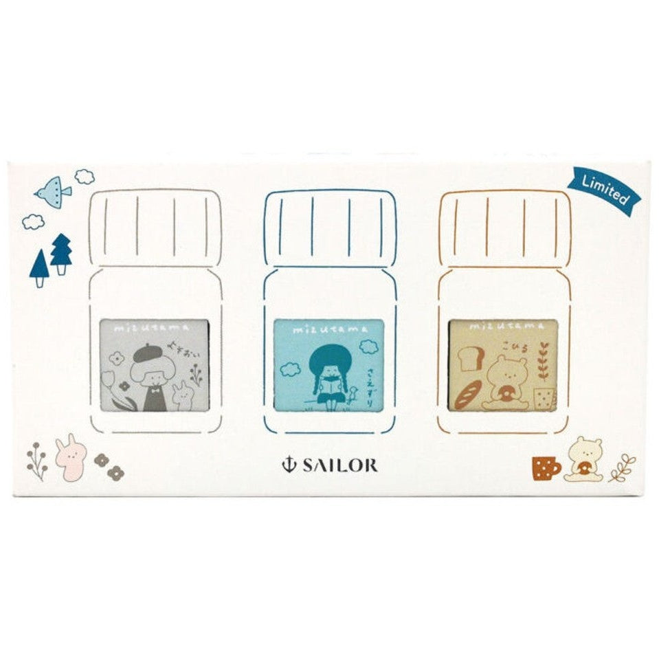 Sailor x Mizutama Fountain Pen Ink 3 Colour Set