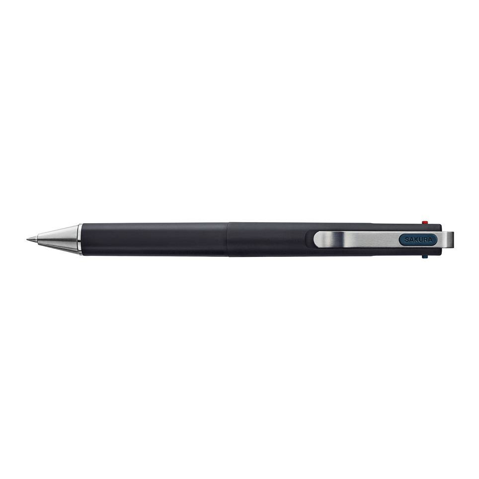 Sakura Ballsign iD 3C 0.4mm multi pen in black body, version B (Night Black, Pure Black, Red ink)
