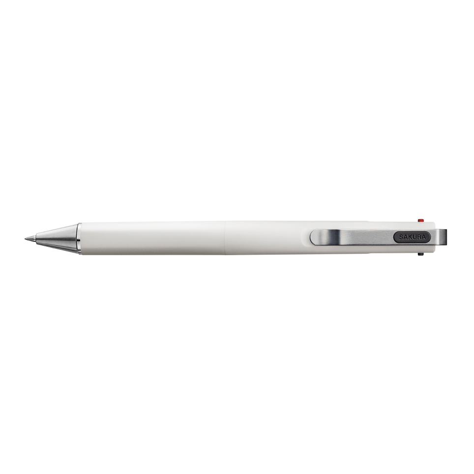 Sakura Ballsign iD 3C 0.4mm multi pen in white body, version A (Pure Black, Blue, Red ink)