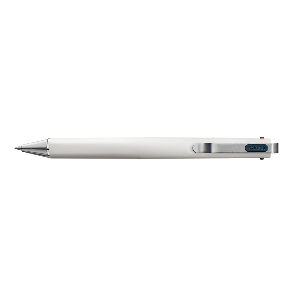 Sakura Ballsign iD 3C 0.4mm multi pen in white body, version B (Night Black, Pure Black, Red ink)