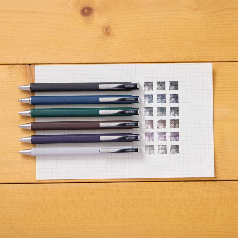 Sakura Ballsign iD Gel Ink Ballpoint Pen 0.5mm - 6 Black Colour Set