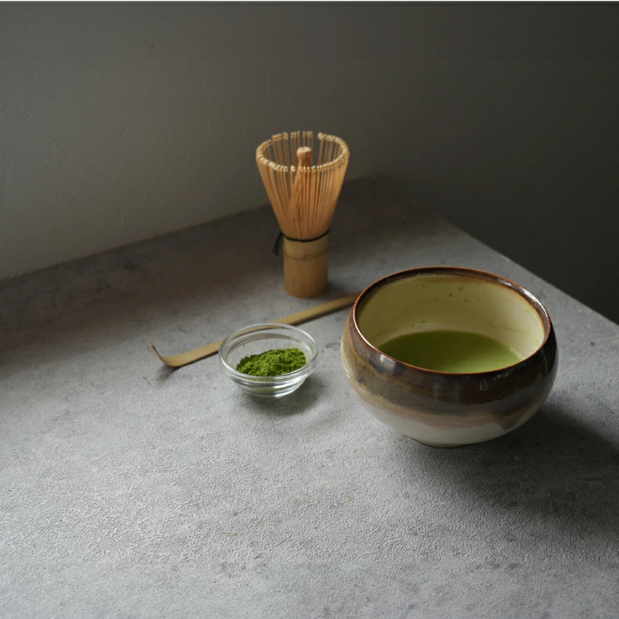 Saliu Handcrafted Amber Kohaku Matcha Bowl