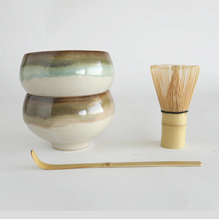 Saliu Handcrafted Amber Kohaku Matcha Bowl