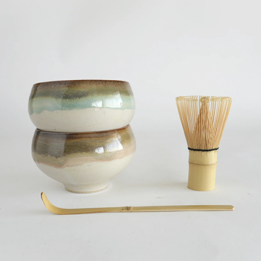 Saliu Handcrafted Amber Kohaku Matcha Bowl