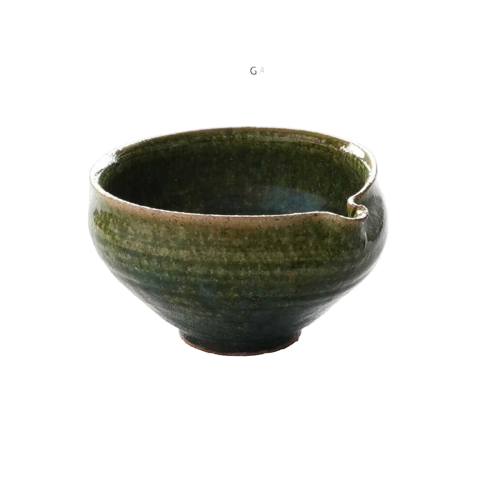 Saliu Handcrafted Deep Green Katakuchi Matcha Bowl