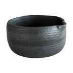 Saliu Handcrafted Textured Black Katakuchi Matcha Bowl