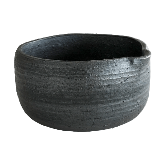 Saliu Handcrafted Textured Black Katakuchi Matcha Bowl