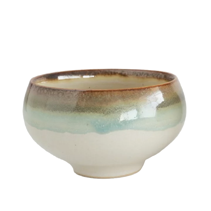 Saliu Handcrafted Turquoise Sazanami Matcha Bowl