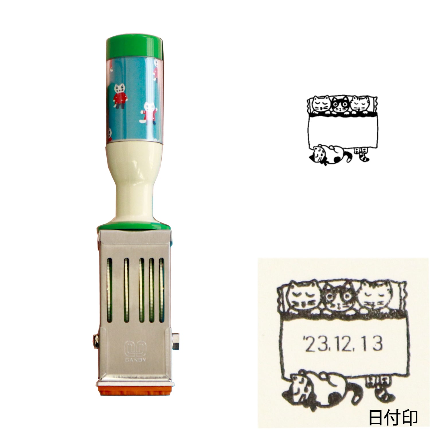 Sanby x Yumi Kitagishi Date Stamp - Good-Night Cat