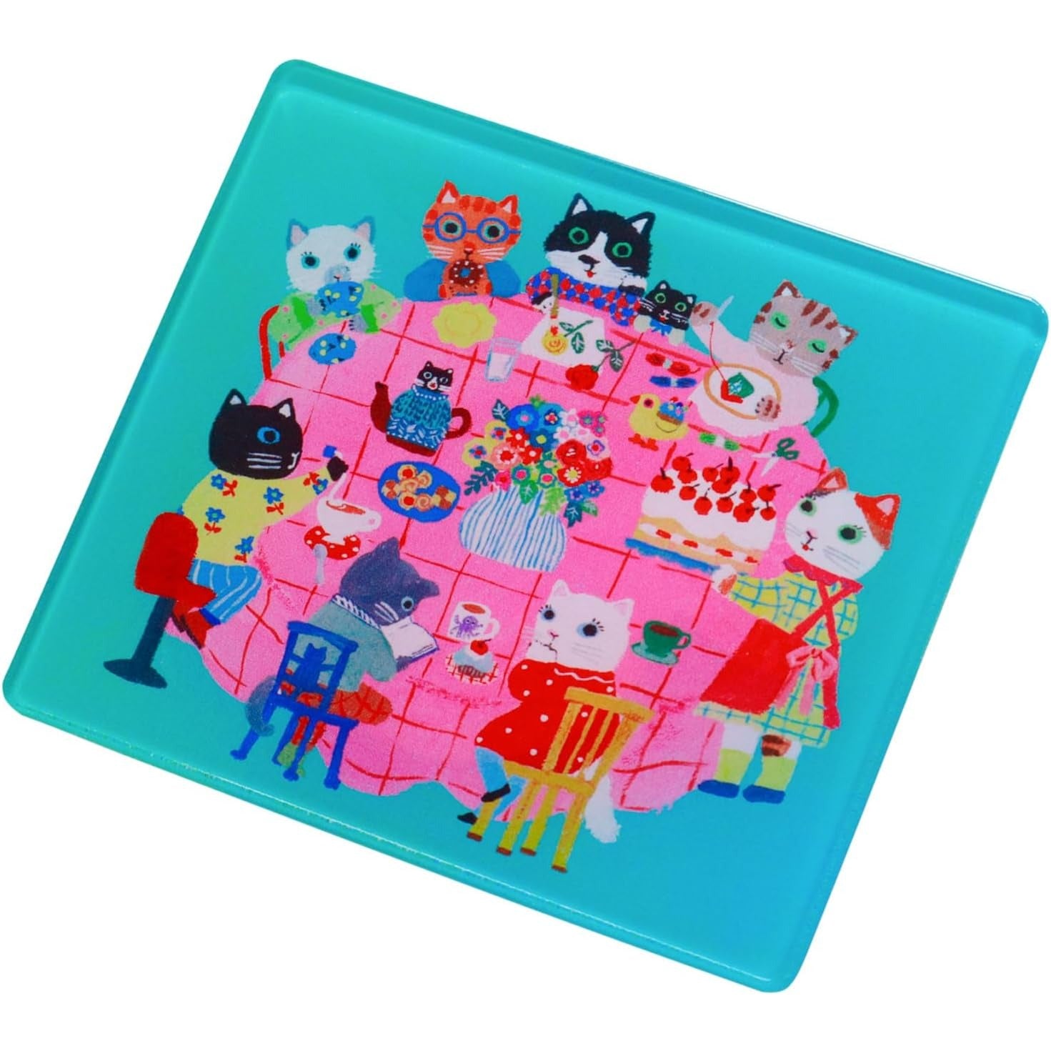 Sanby x Yumi Kitagishi Stamp Mat - Cat Supper