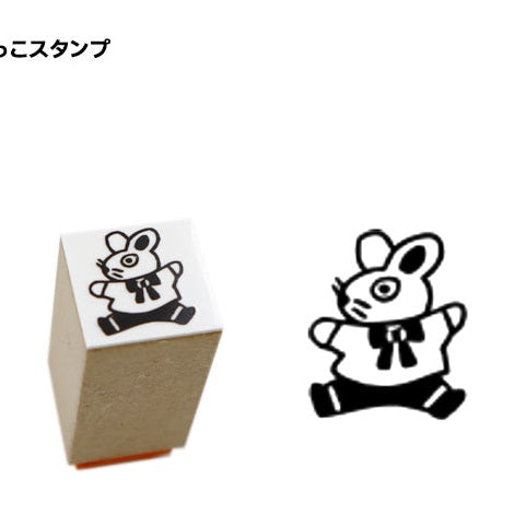 Sanby x Yumi Kitagishi Wooden Chibi Stamp - Janpu Rabbit