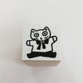 Sanby x Yumi Kitagishi Wooden Chibi Stamp - Jumping Cat