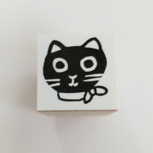 Sanby x Yumi Kitagishi Wooden Chibi Stamp - Kuroneko