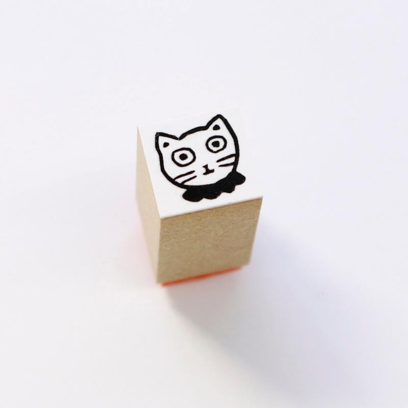 Sanby x Yumi Kitagishi Wooden Chibi Stamp - Shironeko