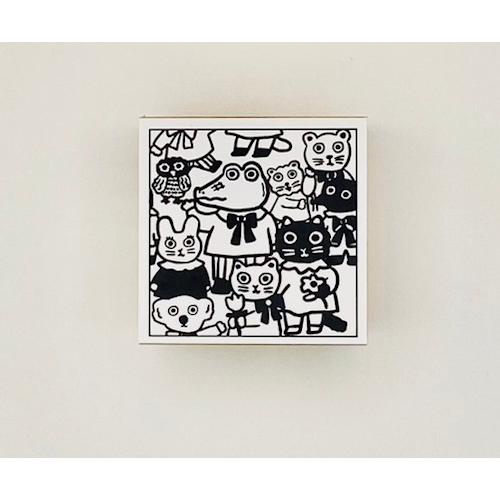 Sanby x Yumi Kitagishi Wooden Stamp - Gyukyuu Squished Animals