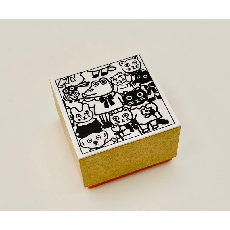 Sanby x Yumi Kitagishi Wooden Stamp - Gyukyuu Squished Animals