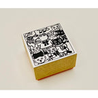 Sanby x Yumi Kitagishi Wooden Stamp - Gyukyuu Squished Animals