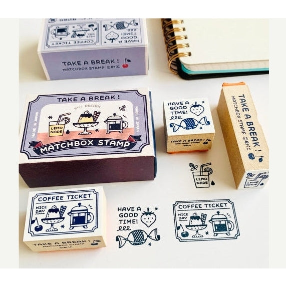 Sandy x Eric Design Matchbox Coffee Shop Stamp Set