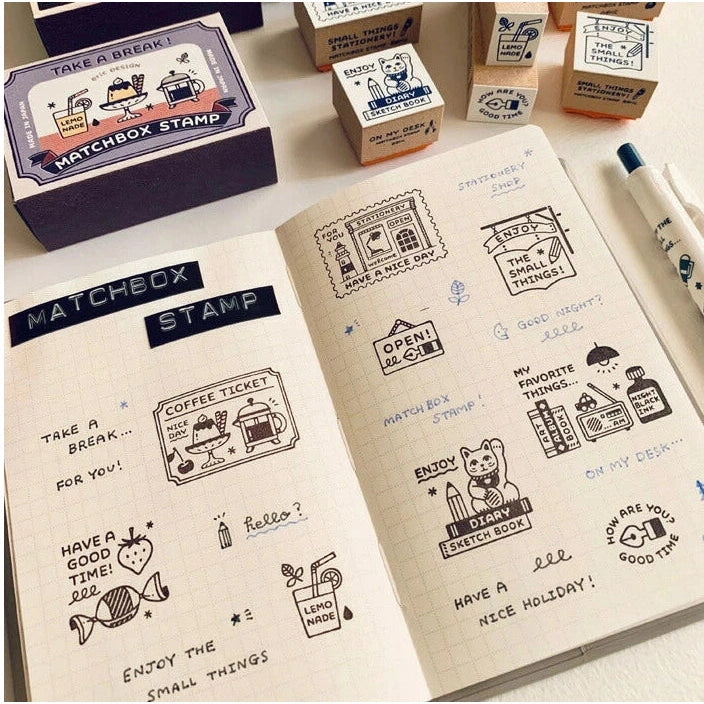 Sandy x Eric Design Matchbox Coffee Shop Stamp Set