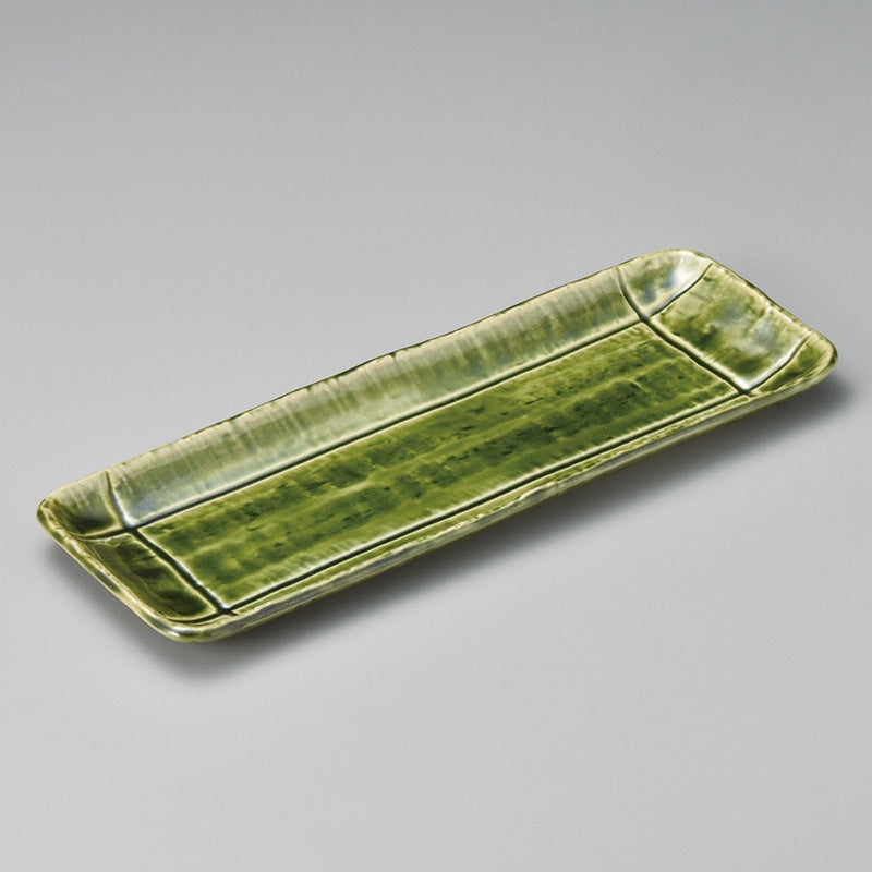 Seto Oribe Lattice Long Plate - 31.5×11×1.8㎝