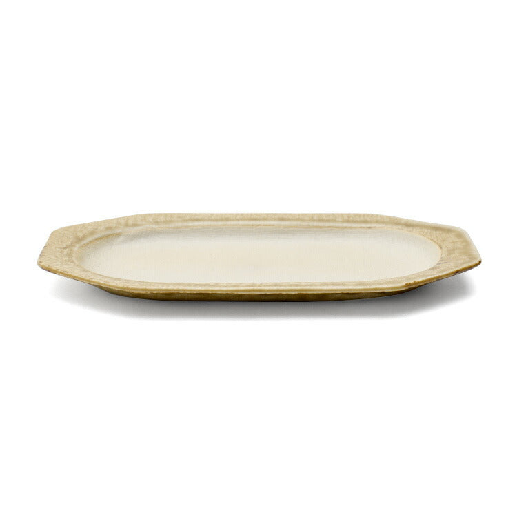 Seto Plain Beige Kizeto Plain Oval Medium Plate 21x13