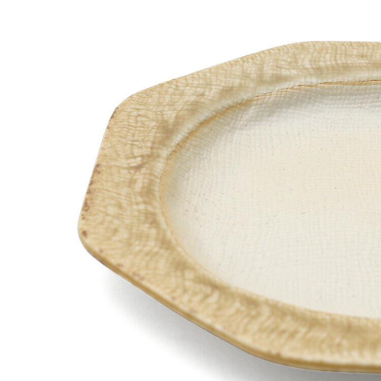 Seto Plain Beige Kizeto Plain Oval Medium Plate 21x13