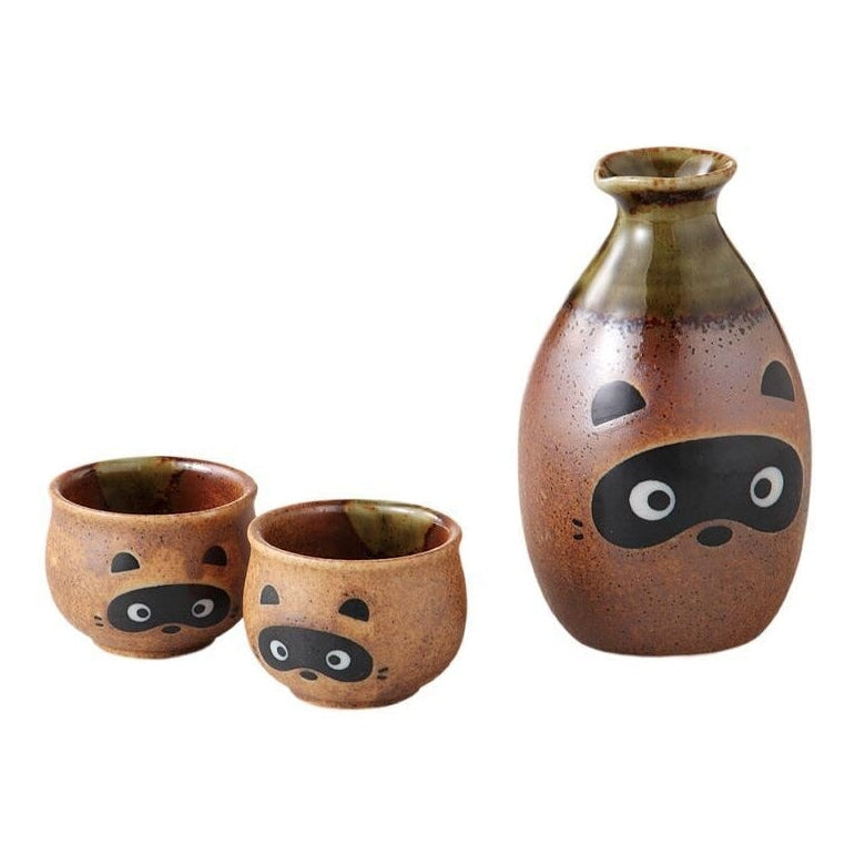 Shigaraki Raccoon Sake 3P Set