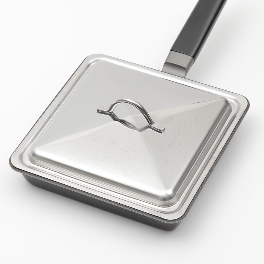 Shimomura Kihan Fiber Line Iron Square Fry Pan with Lid