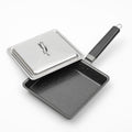 Shimomura Kihan Fiber Line Iron Square Fry Pan with Lid