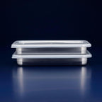 Shimomura Stainless Steel Wide Prep Trays with Lids 2pcs