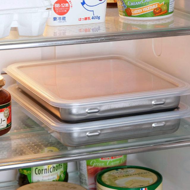 Shimomura Stainless Steel Wide Prep Trays with Lids 2pcs