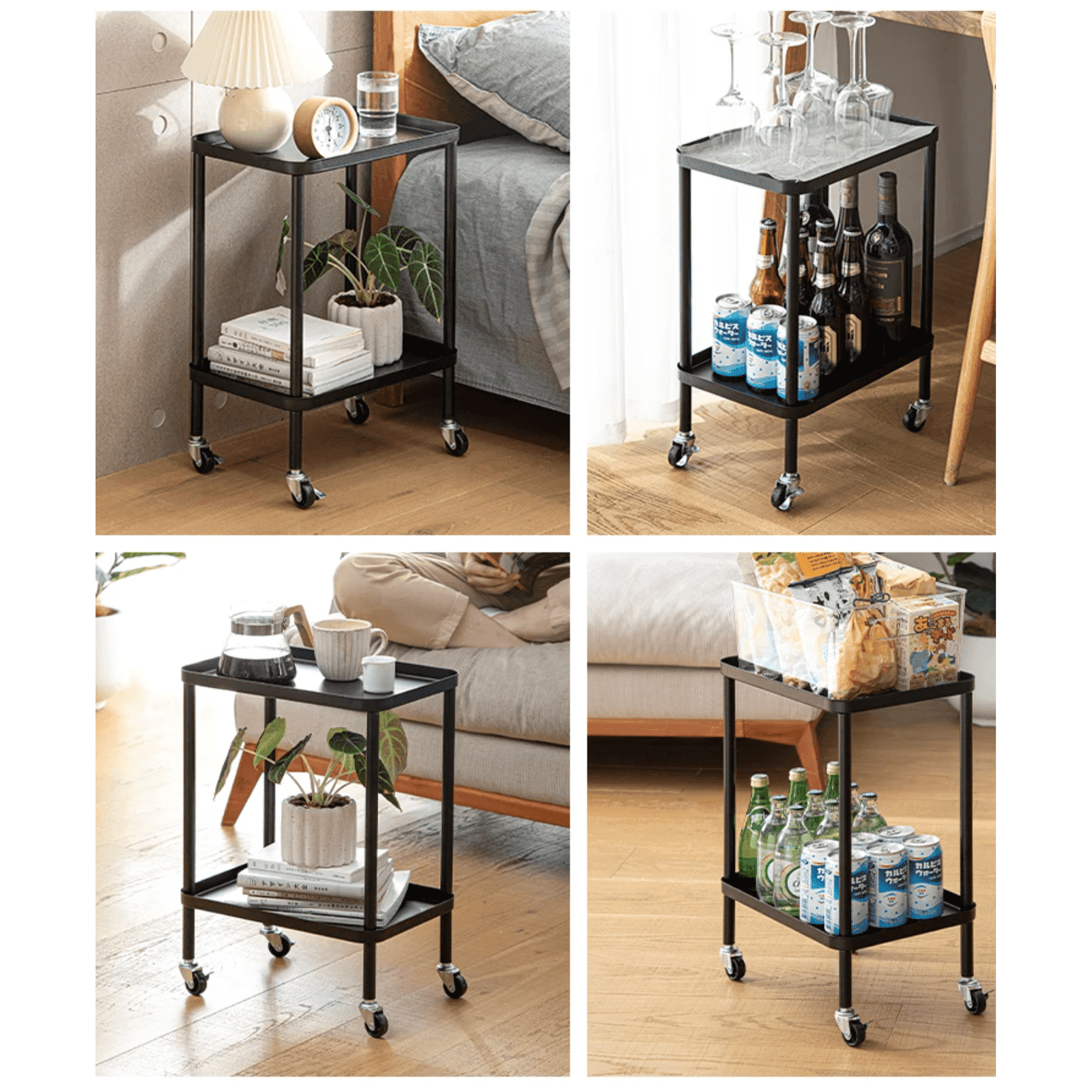 Shimoyama 2-Tier Black Storage Cart