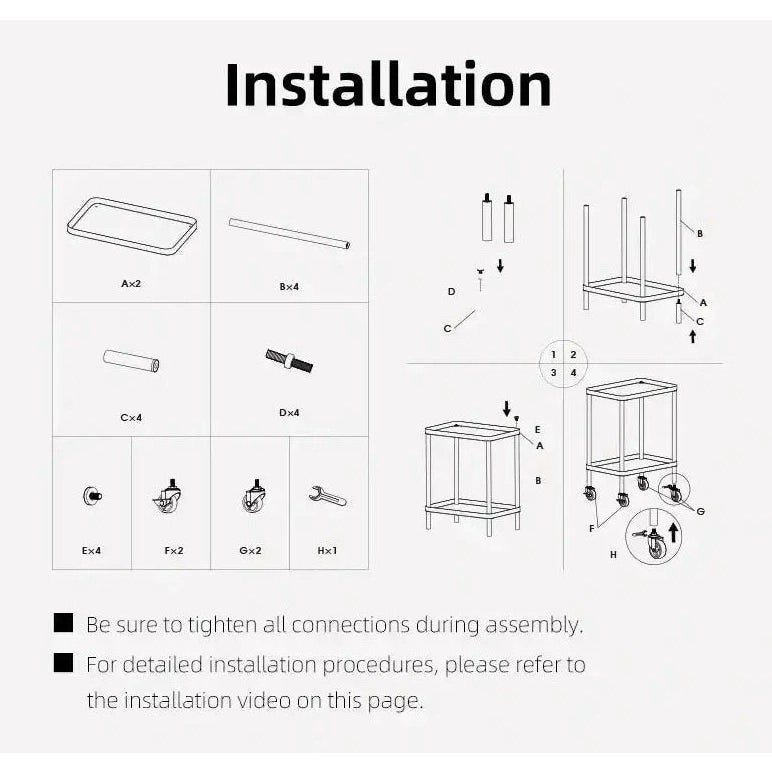 Shimoyama 2-Tier Black Storage Cart