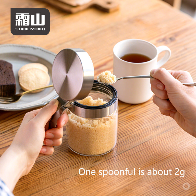 Shimoyama 304 Stainless Steel Borosilicate Glass Seasoning Jar 350ml