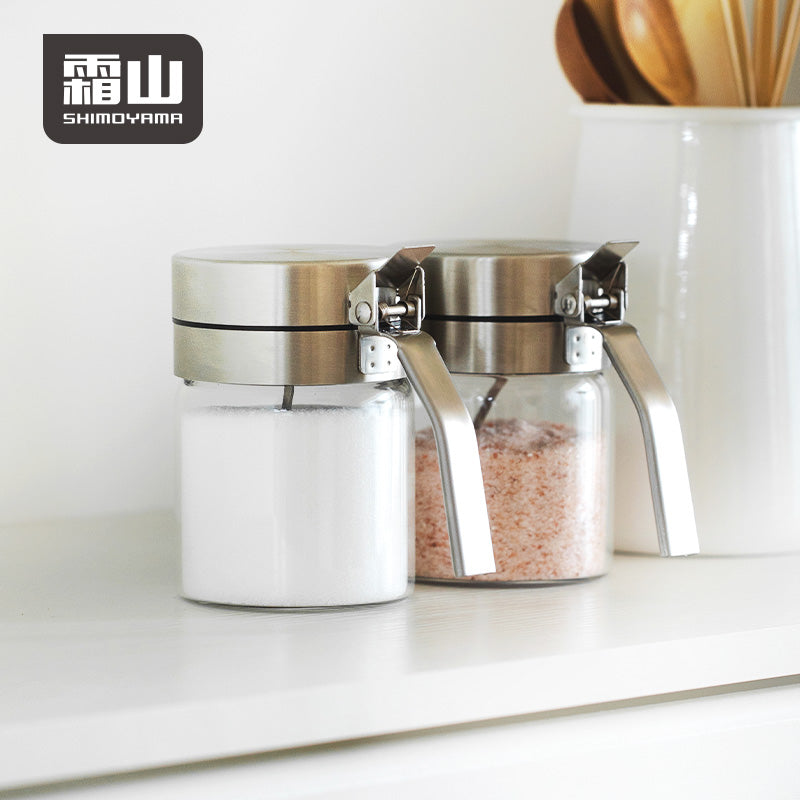 Shimoyama 304 Stainless Steel Borosilicate Glass Seasoning Jar 350ml