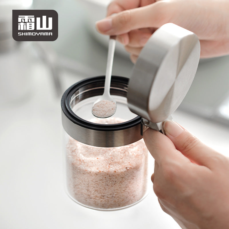 Shimoyama 304 Stainless Steel Borosilicate Glass Seasoning Jar 350ml