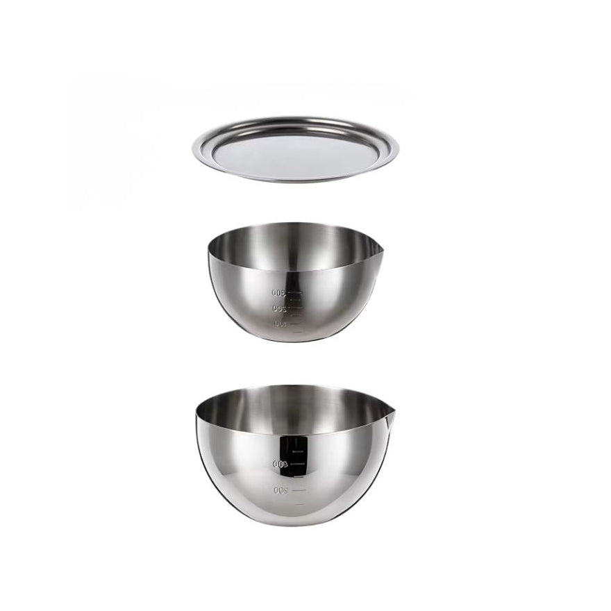 Shimoyama 3-piece stainless steel mixing bowls and lid set