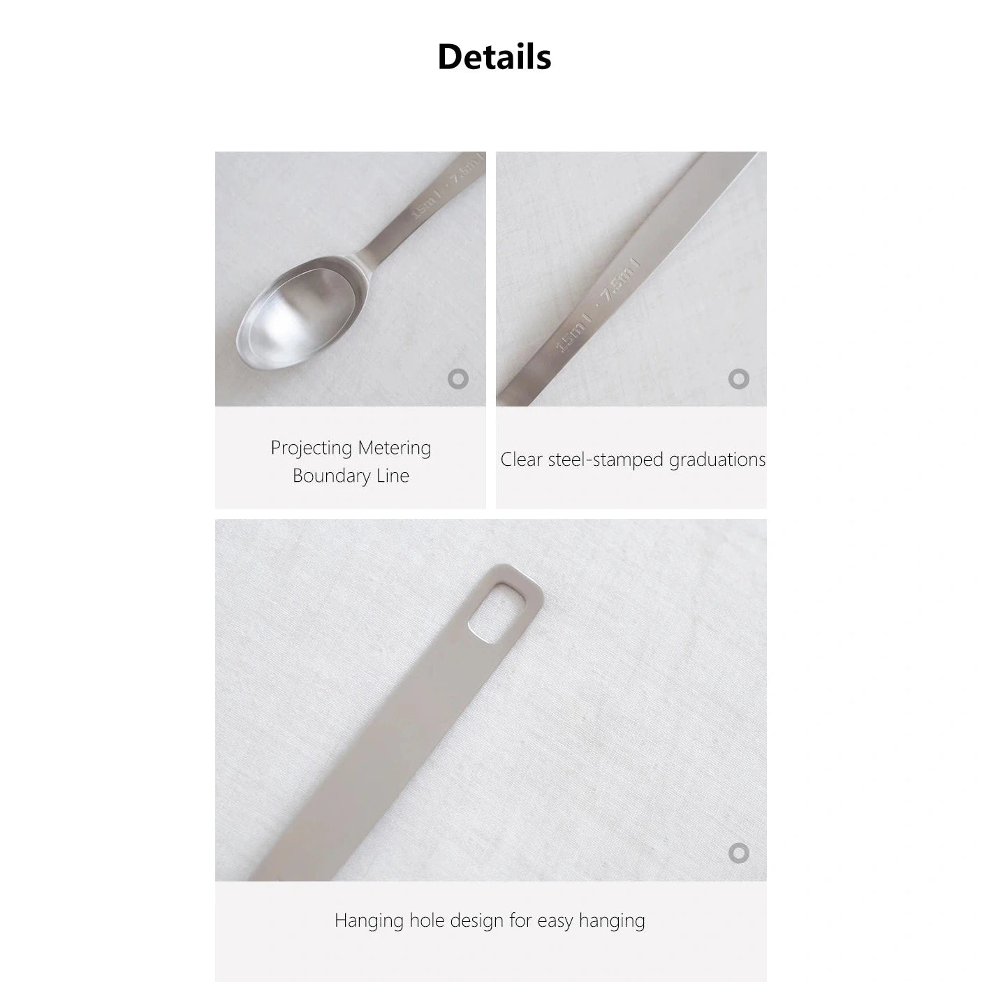 Shimoyama 304 Stainless Steel Double Graduated Measuring Spoon 7.5/15ml