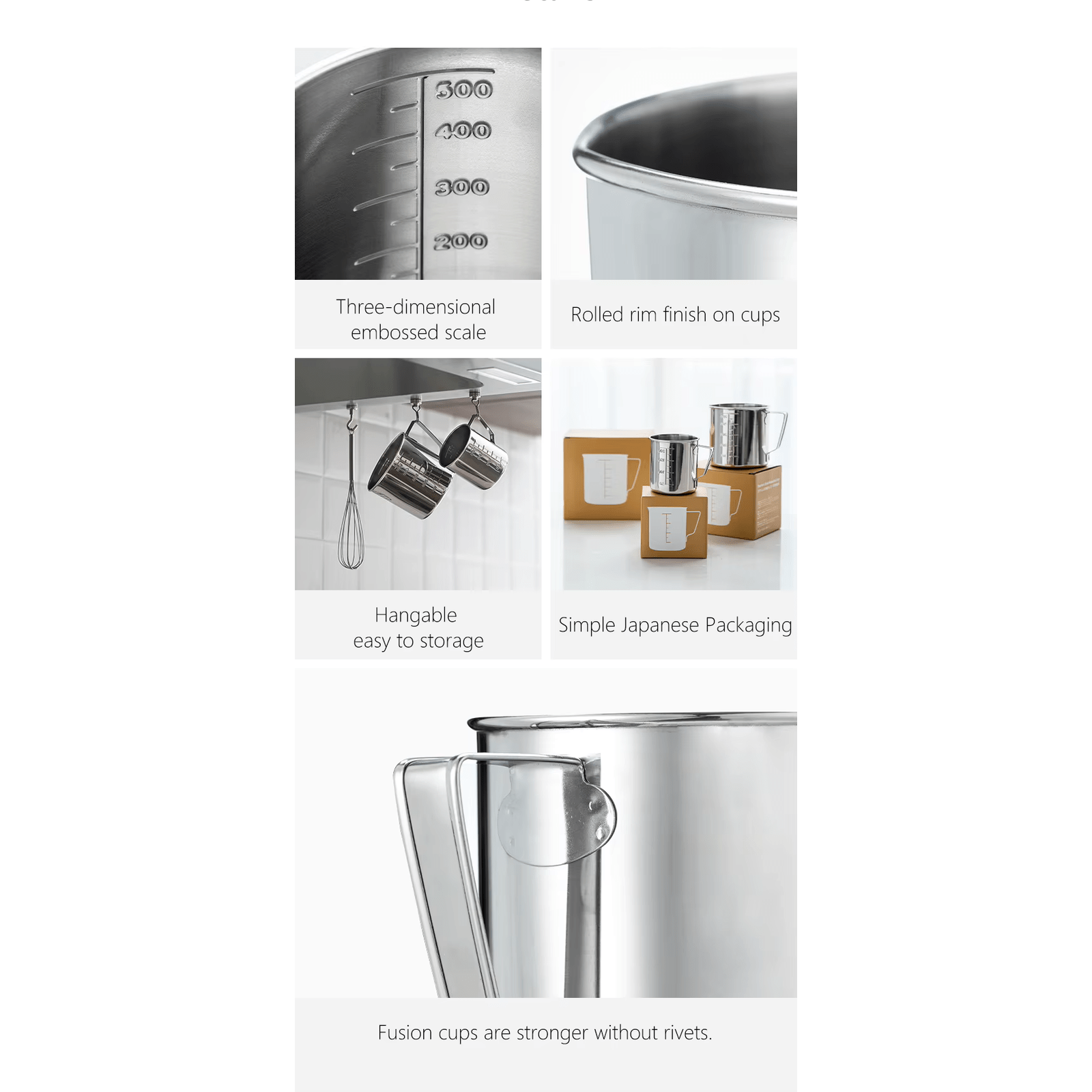 Shimoyama 304 Stainless Steel Measuring Cup 500ml