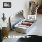 Shimoyama 304 Stainless Steel Seasoning Box - 3 Compartments