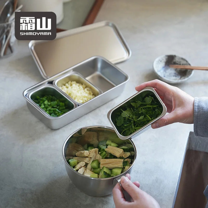 Shimoyama 304 Stainless Steel Seasoning Box - 3 Compartments