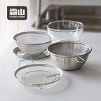 Shimoyama 304 Stainless Steel Strainer Mixing Bowl - 23cm Set of 6