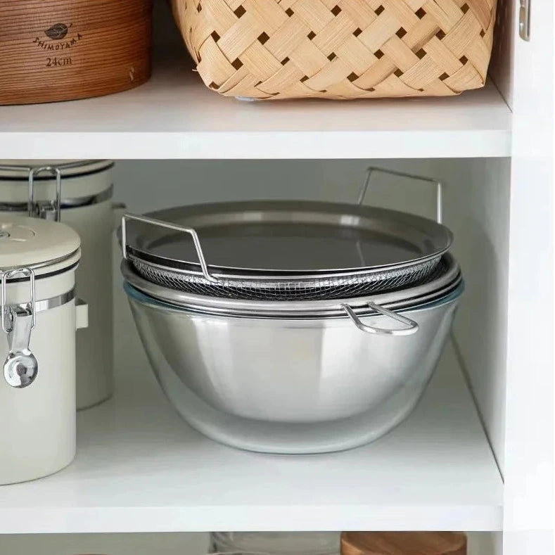 Shimoyama 304 Stainless Steel Strainer Mixing Bowl - 23cm Set of 6