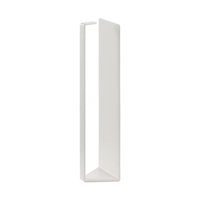 Minimalist white Shimoyama adhesive paper towel holder with matte finish on white background