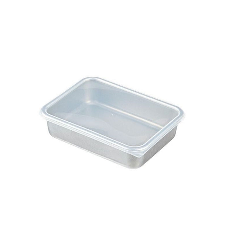 Shimoyama 1200ml rectangular aluminum food container with clear lid