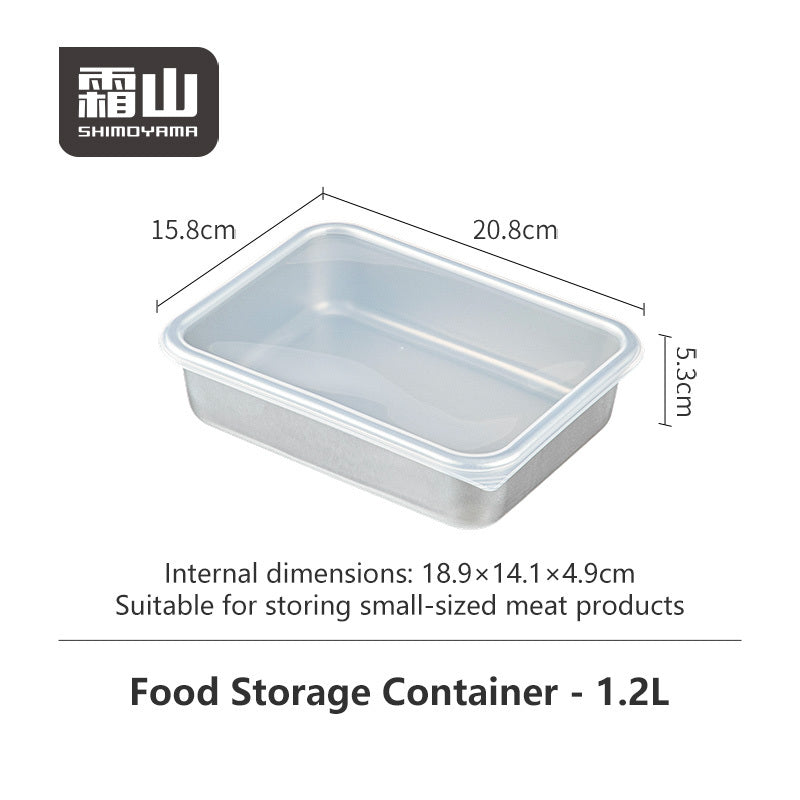 Shimoyama 1.2L aluminum food storage container dimensions diagram