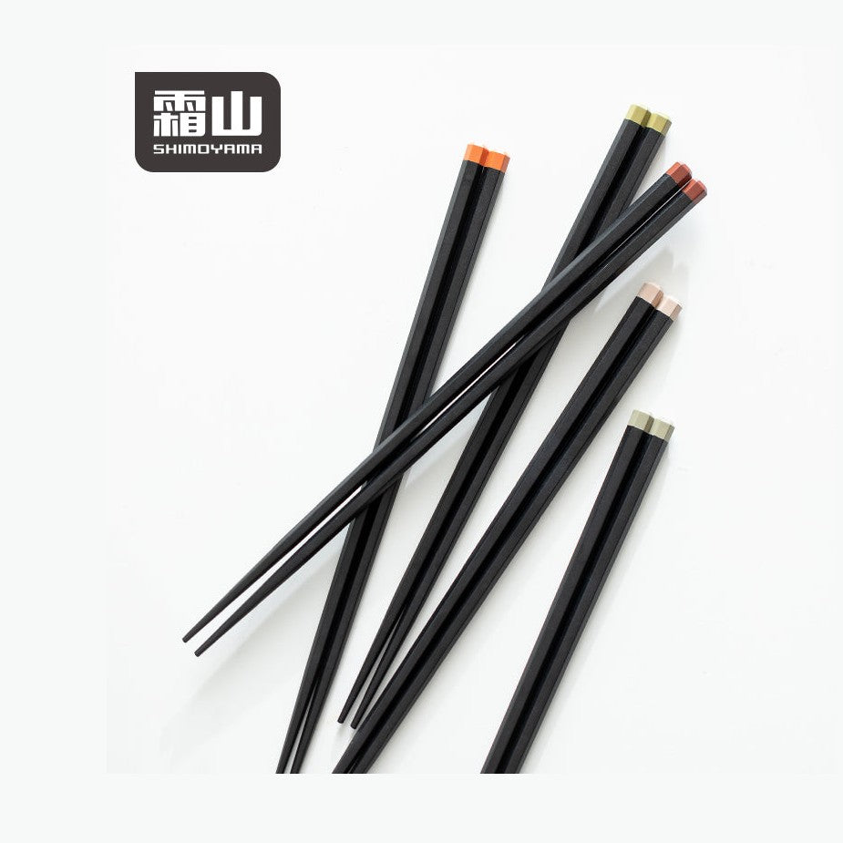 Shimoyama Antibacterial Hexagon Chopstick 5P Set - Black Colour