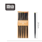 Shimoyama Antibacterial Hexagon Chopstick 5P Set - Black Colour