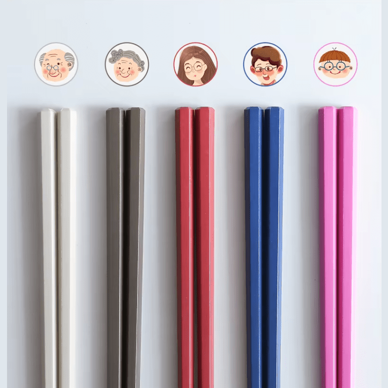 Shimoyama Antibacterial Hexagon Chopstick 5P Set - Colour