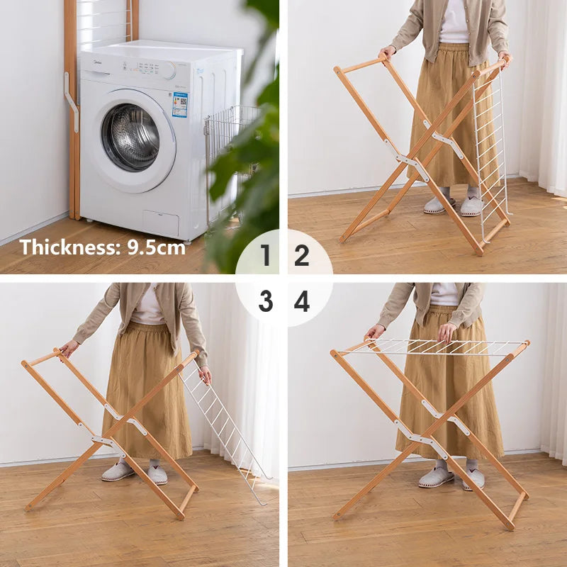 Shimoyama Beech Wood Foldable Drying Rack